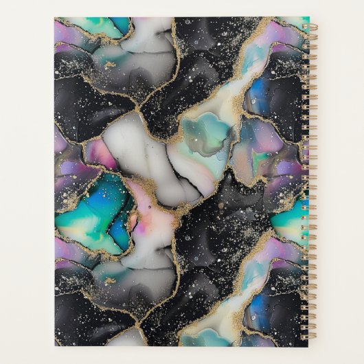Pastel Gold Glitzer Marmor Moderne Planer (Rückseite)