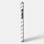 Pastel Gold Glitzer Zigzag Muster Case-Mate iPhone Hülle (Rückseite / Links)