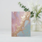 Pastel Gold Marble Feiertagspostkarte (Stehend Vorderseite)