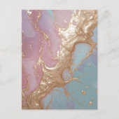 Pastel Gold Marble Feiertagspostkarte (Vorderseite)