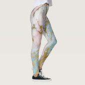 PASTEL Gold Marmor Abstrakte AKTIVE LEGGINGS (Rechts)