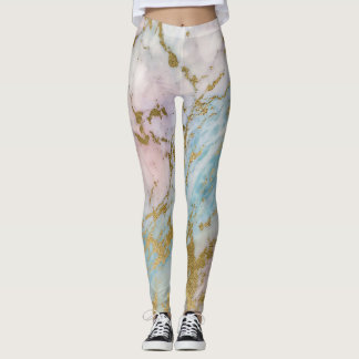 PASTEL Gold Marmor Abstrakte AKTIVE LEGGINGS