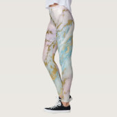 PASTEL Gold Marmor Abstrakte AKTIVE LEGGINGS (Links)