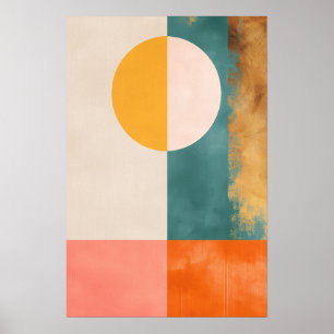 Pastel Gold Mitte Jahrhundert Abstrakt geometrisch Poster