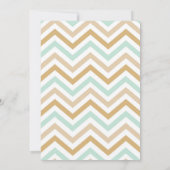 Pastel Gold und Green Zig Zag Baby Einladung (Rückseite)