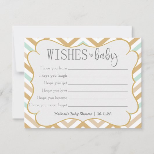 Pastel Gold und Green Zig Zag Baby wollen (Vorderseite)