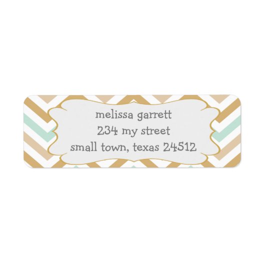 Pastel Gold und Green Zig Zag Neutral Baby (Vorne)