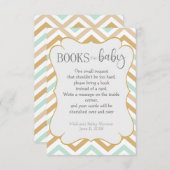 Pastel Gold und Green Zig Zag Neutral Baby Books Begleitkarte (Vorne/Hinten)