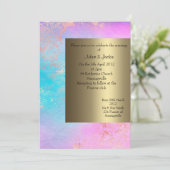 PASTEL GOLD WEDING EINLADUNG NEUES (Stehend Vorderseite)