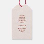 Pastel & Gold Weihnachtsbaum 3 Foto Collage Geschenkanhänger (Rückseite)