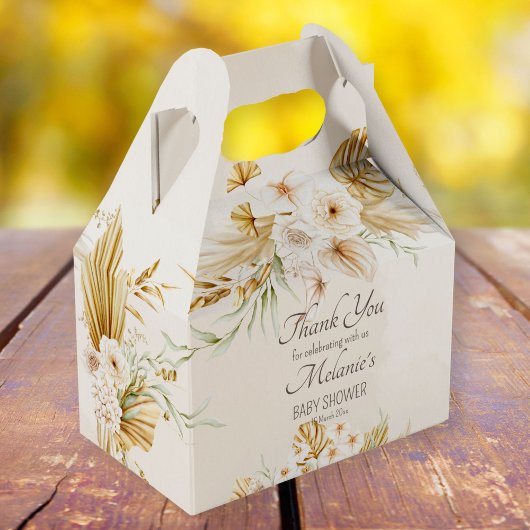 Pastel, goldbraun, boho getrocknete Blume Geschenkschachtel