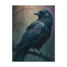Pastel Goth Art Illustriert Solitary Crow