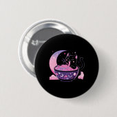 Pastel Goth Ästhetik Kawaii Katze Eating Ramen Noo Button (Vorne & Hinten)