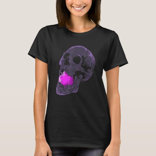 Pastel Goth Ästhetische Schädel Apple Fruchtskelet T-Shirt (Vorderseite)