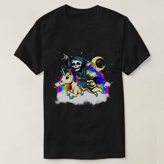Pastel Goth Ästhetischer Grim Sensenmann Unicori R T-Shirt (Design vorne)