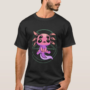 Pastel Goth Axolotl Pentagram Gothic Satanic Walki T-Shirt