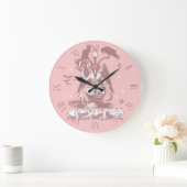 Pastel Goth Bahomet with a Cat and a Raven Große Wanduhr (Zuhause)