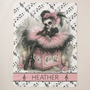 Pastel-Goth-Ballerina-Halloween-Musiknoten Sherpadecke