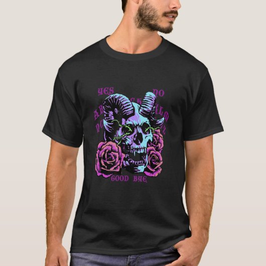 Pastel Goth Baphomet Demon Satanic Devil Goat Skul T-Shirt (Vorderseite)