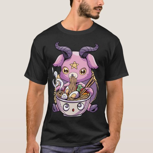 Pastel Goth Baphomet Ramen Noodles Japan Food Sata T-Shirt (Vorderseite)