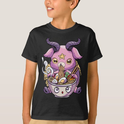 Pastel Goth Baphomet Ramen Noodles Japan Food Sata T-Shirt (Vorderseite)