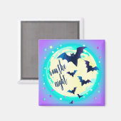 Pastel Goth Bat Art - Zitat "Ich bin die Nacht" Magnet (Vorderseite/Rückseite)