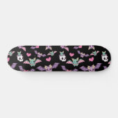 Pastel Goth Bat Lover Halloween Muster Skateboard (Horizontal)