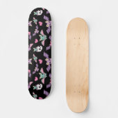 Pastel Goth Bat Lover Halloween Muster Skateboard (Vorderseite)