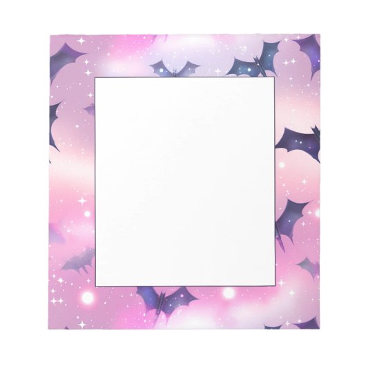 Pastel Goth Bats Muster Notizblock (Vorderseite)