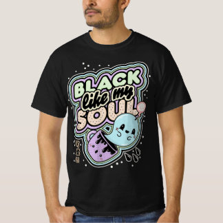 Pastel Goth Black Like My Soul Coffee - Creepy Kaw T-Shirt