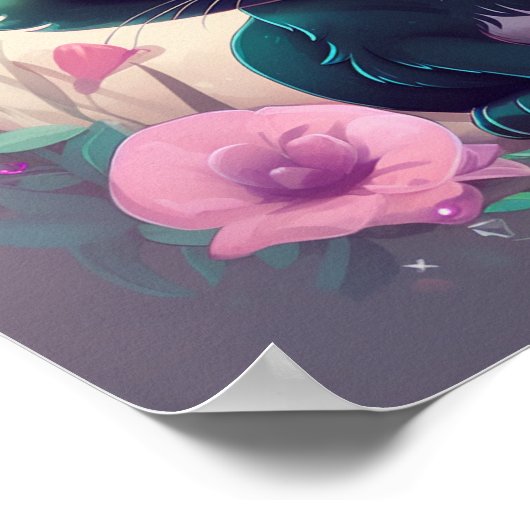 Pastel Goth Cat Poster (Ecke)