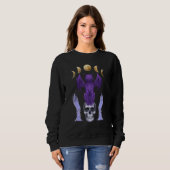 Pastel Goth Cat Skull Candles Moon Phases Creepy C Sweatshirt (Vorne ganz)