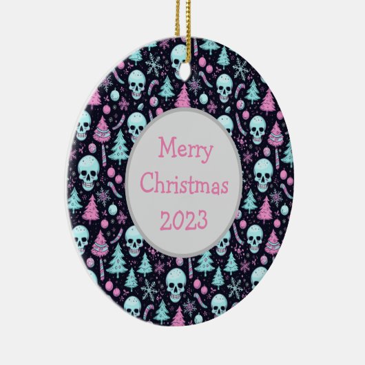 Pastel Goth Christmas Keramik Ornament (Rechts)