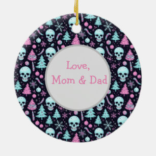 Pastel Goth Christmas Keramik Ornament