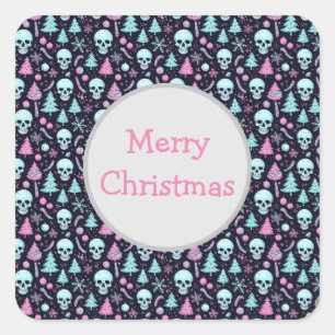 Pastel Goth Christmas Quadratischer Aufkleber