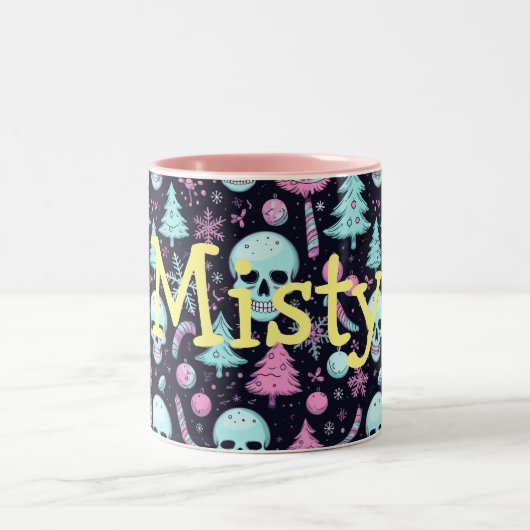 Pastel Goth Christmas Zweifarbige Tasse (Mittel)
