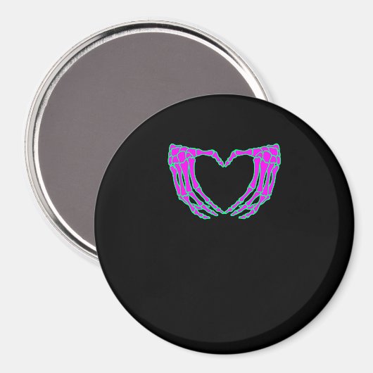 Pastel Goth Clothing, Skeleton Heart Hands Magnet (Vorderseite/Rückseite)