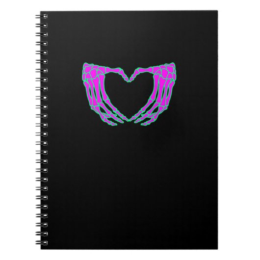 Pastel Goth Clothing, Skeleton Heart Hands Notizblock (Vorderseite)