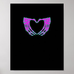 Pastel Goth Clothing, Skeleton Heart Hands Poster
