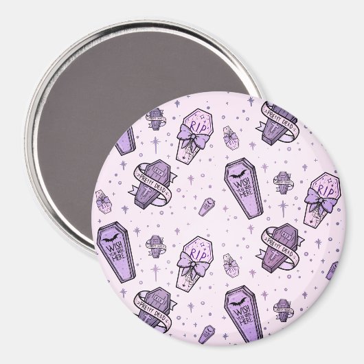 Pastel Goth Coffins Muster Magnet (Vorderseite/Rückseite)