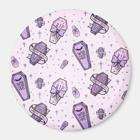 Pastel Goth Coffins Muster Magnet (Vorne)