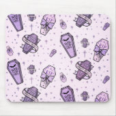 Pastel Goth Coffins Muster Mousepad (Vorne)