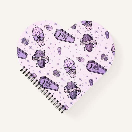 Pastel Goth Coffins Muster Notizblock (Vorderseite)