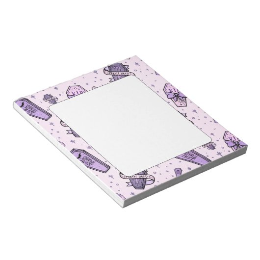 Pastel Goth Coffins Muster Notizblock (angewinkelt)