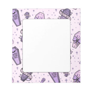 Pastel Goth Coffins Muster Notizblock