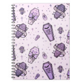 Pastel Goth Coffins Muster Notizblock (Vorderseite)