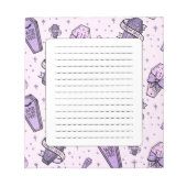 Pastel Goth Coffins Muster Notizblock (Vorderseite)