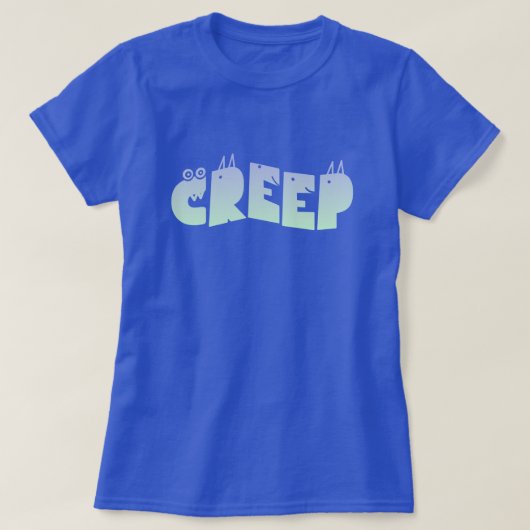 Pastel Goth Creep Monster Creepy Letters T-Shirt (Design vorne)