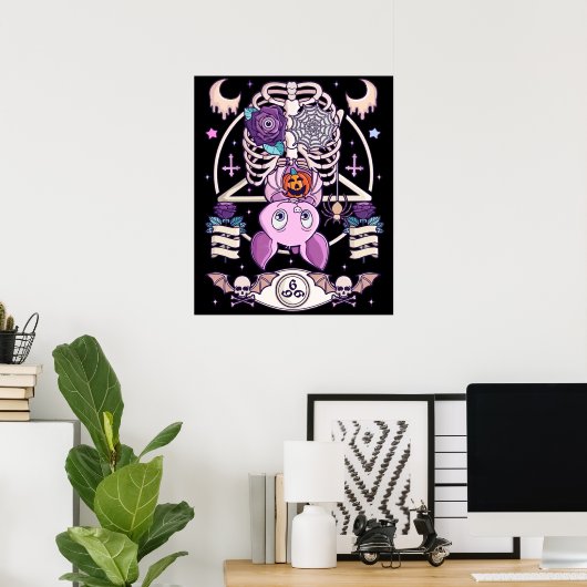Pastel Goth Creepy Kawaii Gift Chibi Halloween Poster (Heimbüro)