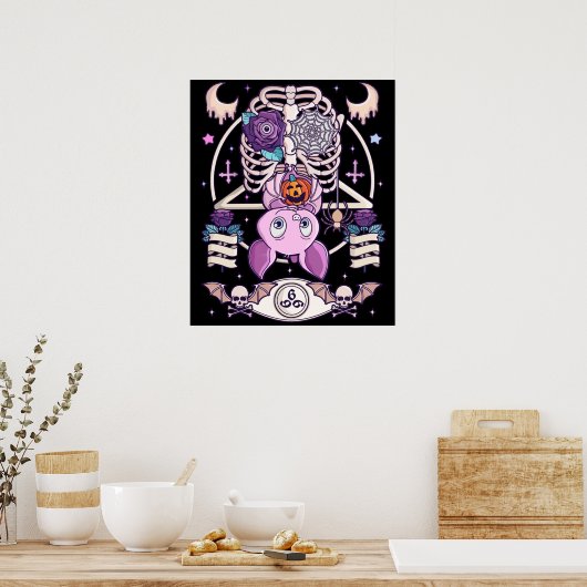 Pastel Goth Creepy Kawaii Gift Chibi Halloween Poster (Küche)